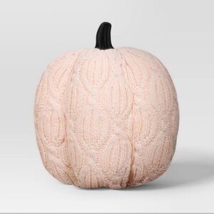 Large Pale Pink Cable Knit Pumpkin Gorgeous Fall Thanksgiving Decor, Hyde & EEK!